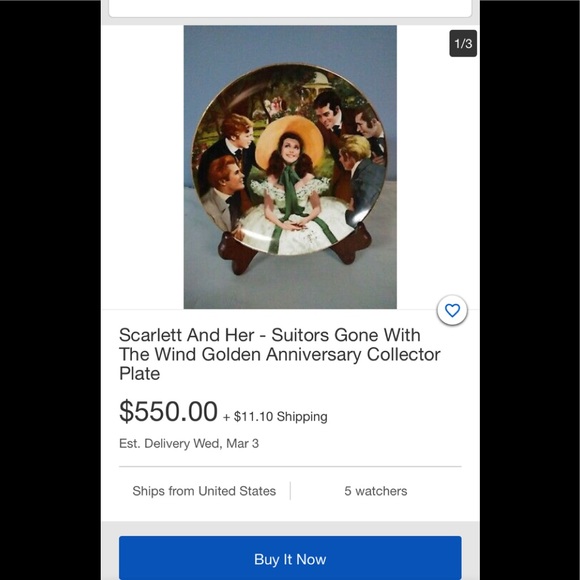 RARE!!💖 Scarlett and Her Suitors Collectors Plate - Picture 2 of 6